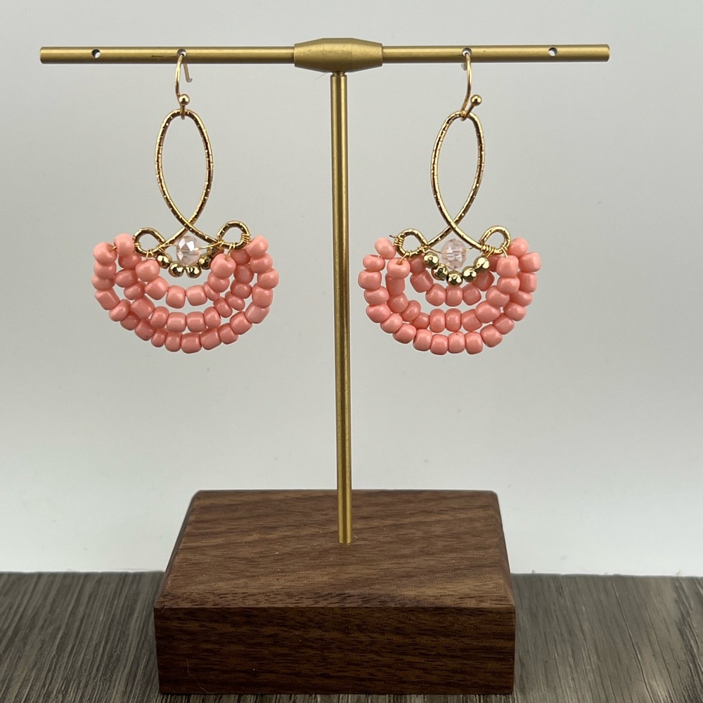 Elegant Pink Beaded Earrings